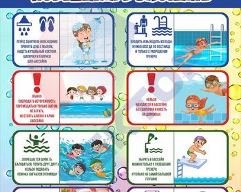 СТЕНД Правила поведения в бассейне 1200х960х3мм - Пожарная безопасность