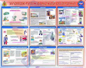 СТЕНДЫ Уголок гражданской обороны 950х1200х3мм - Пожарная безопасность